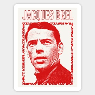 Jacques Brel ∆ Vintage Look Fan Design Sticker